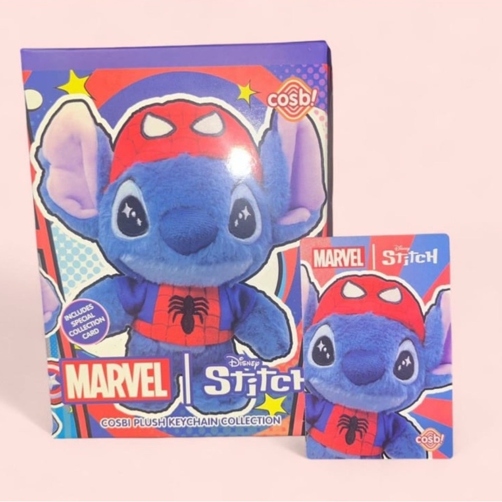 Marvel Cosbi Stitch Plush Keychain - Red and Blue